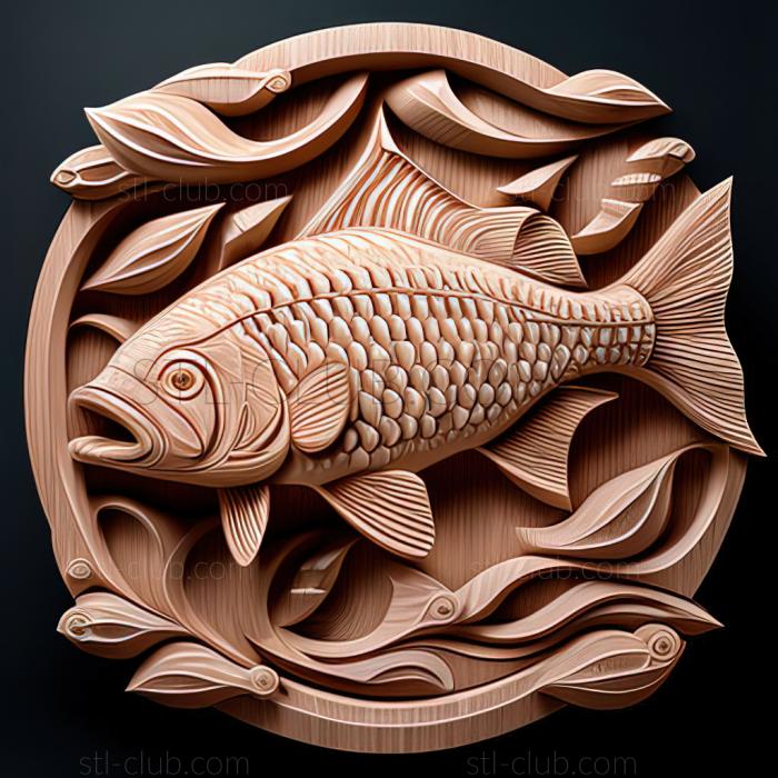 3D model st Five   lane barbus fish (STL)